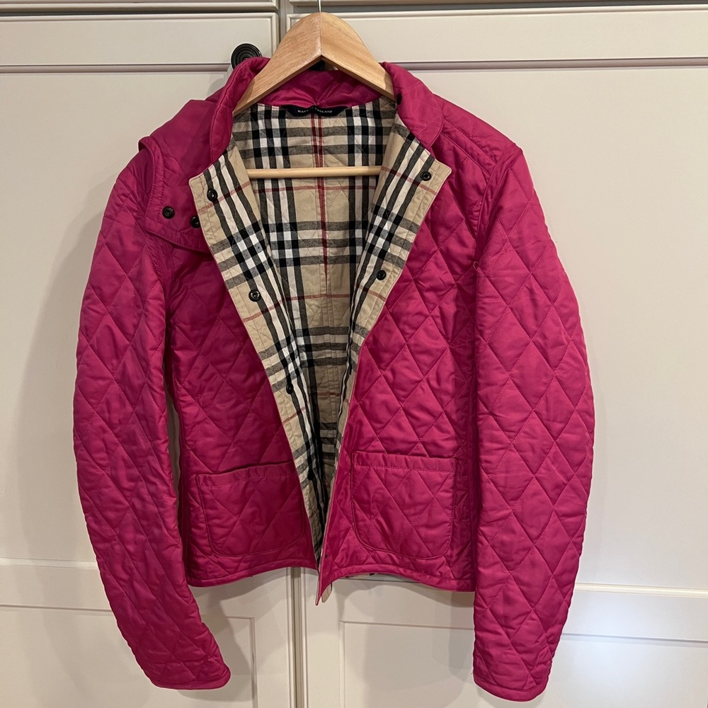 Burberry Plaid Quilted Jacket